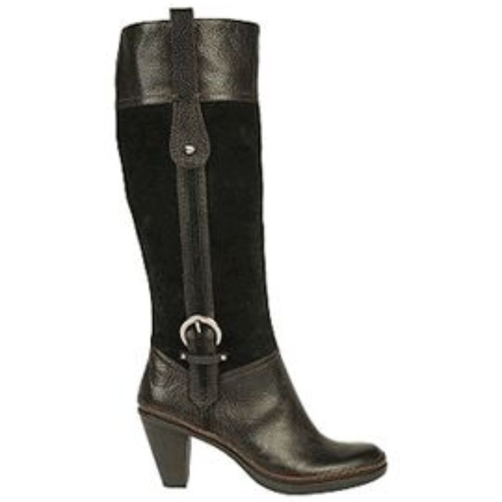 Naturalizer N5 New DANDY Knee High Comfort Fashion Suede & Leather Boot BLACK 10 - Picture 2 of 16
